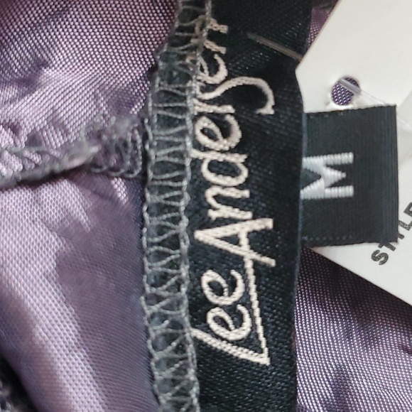 Lee Andersen - Crushed Silk Midi Shop Neck Dress - Deep Purple NEW - Picture 6 of 9